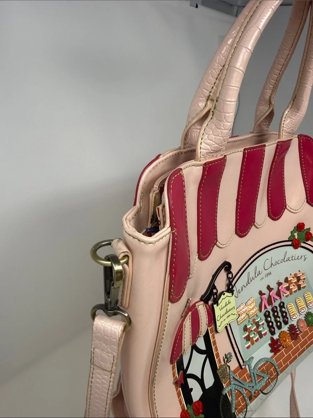 Chocolatiers Pink Bakery Print Satchel